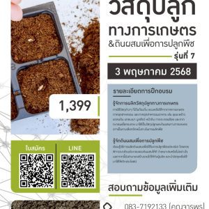 หลักสูตร เทคนิคการผลิตวัสดุปลูกทางการเกษตรและดินผสมเพื่อการปลูกพืช  (3 พ.ค. 68)